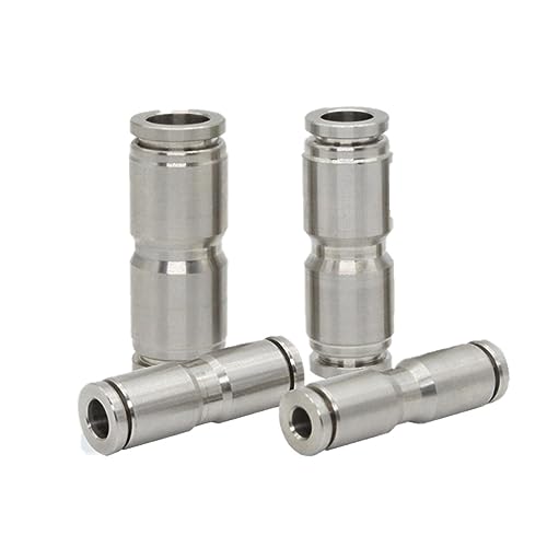 DQZRTUECA Pneumatisches Verbindungsrohr gerade durch, 2 PCS Edelstahl Luft Schlauch Fitting Pneumatische Rohr Anschluss Schnell Release Kupplung PG PU4-PU10(Pg10 6) von DQZRTUECA