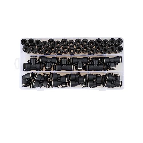 DQZRTUECA Pneumatisches Verbindungsrohr gerade durch, 59 Teile/schachtel Set Pneumatische Armaturen PY/PU/PE/PV Wasser Rohre Rohr Stecker PU-8mm Kunststoff Schlauch Schnell Kupplungen von DQZRTUECA