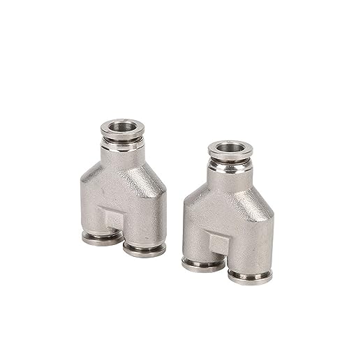 DQZRTUECA Pneumatisches Verbindungsrohr gerade durch, Pneumatische Luftschlaucharmaturen aus Edelstahl, Schnellkupplung aus Metall, Hochdruck-Rohrverbinder(Py,12mm) von DQZRTUECA