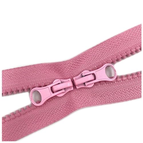 DQZRTUECA zweiseitiges Plastikverschluss, 2 Stück 80/90 cm 5# Doppelreißverschluss-Schieber aus Kunststoffharz, rot, 90 cm(Pink,90Cm) von DQZRTUECA