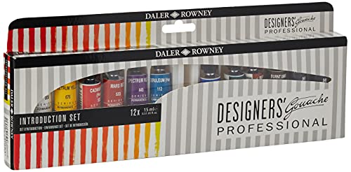 DR Daler Rowney 136900001 Designers, Gouache, Einführungs-Set, 15 ml, 12 Stück von Daler Rowney