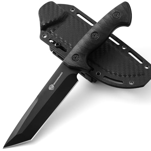 DRACHENADER Fulltang Tanto Survival Messer 5mm Dicker Stahl Outdoor Jgad-Messer XR-B01-FT mit Kunststoffscheide von DRACHENADER