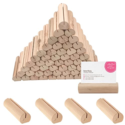 DRADERCH 60 Stück Kartenhalter Aus Holz Tischkartenhalter Fotohalter Menükartenhalter Postkartenhalter Kartenständer Holz Massivholz Tischkarte Inhaber Platzkartenhalter für Bankette Partys Tischdeko von DRADERCH