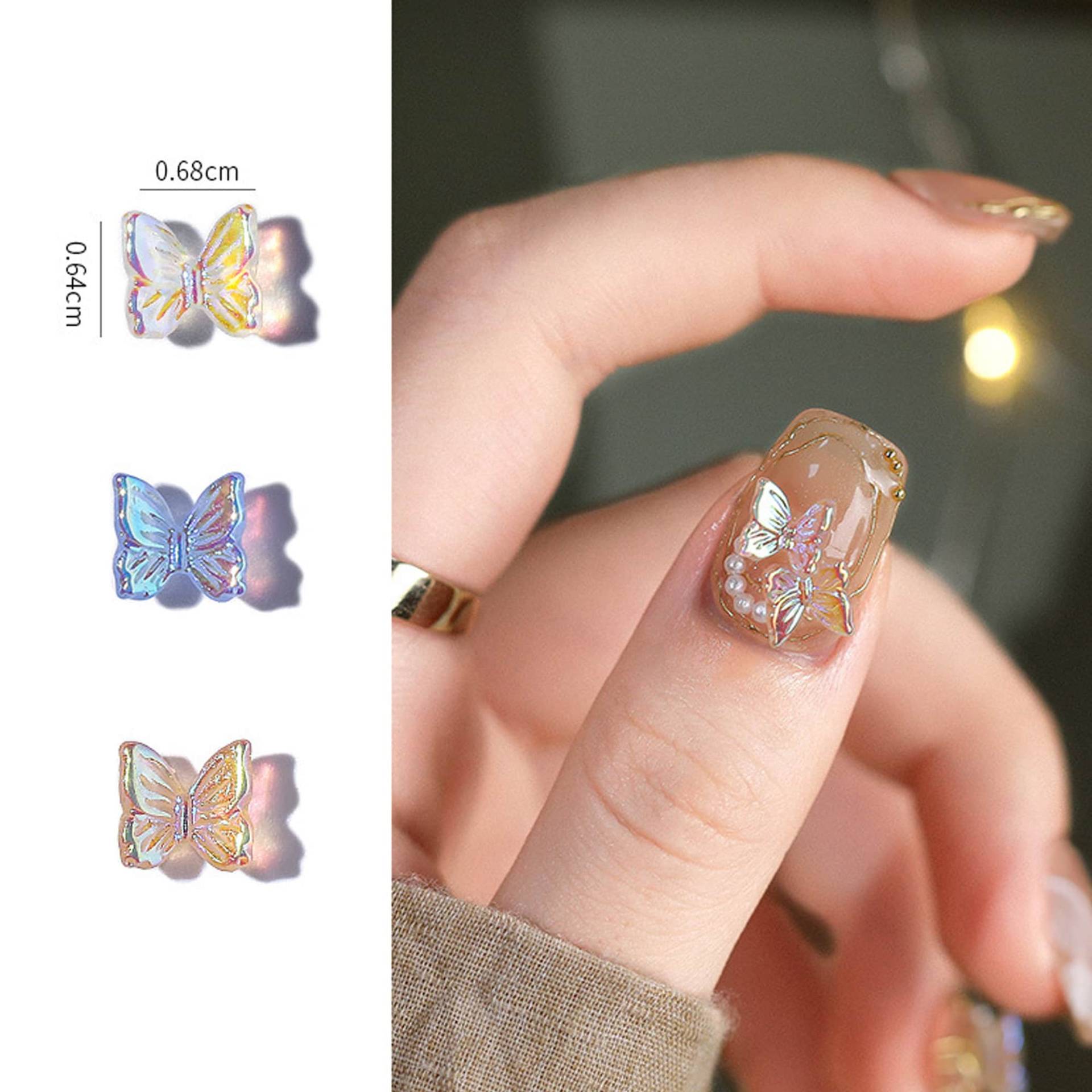 10 /20/50 Stück Mini Harz Schmetterling Strass Dekoration/3D Aurora Nail Charms Art Design Scrap Buchung Diy Schmuck von DREAMONSSTUDIO