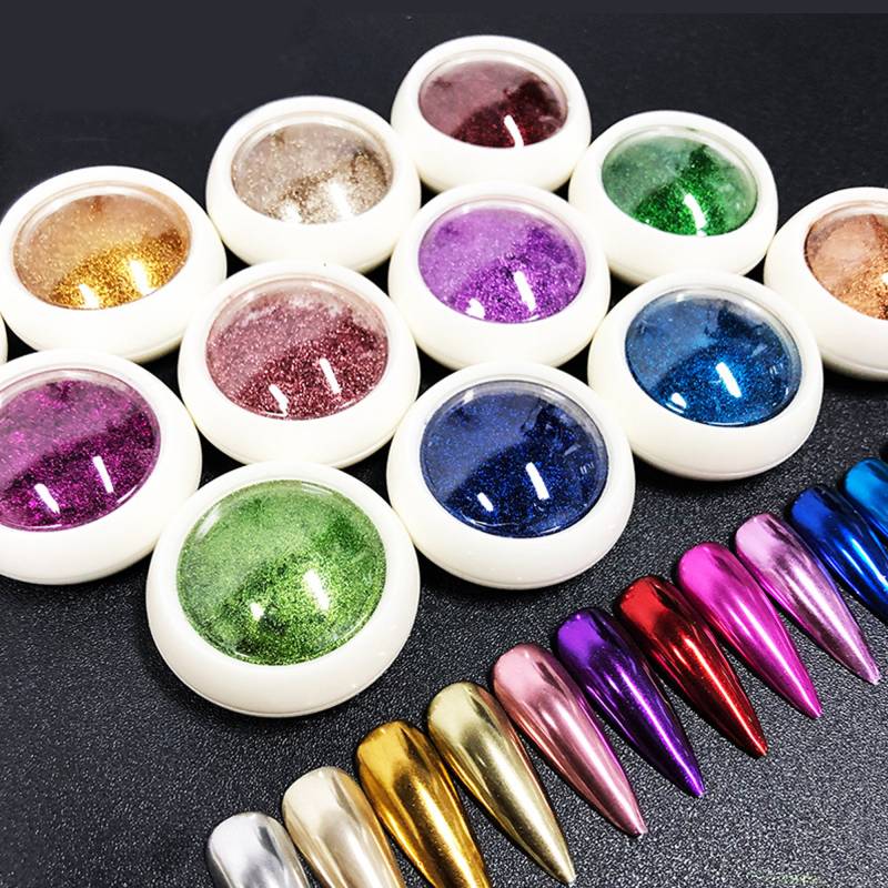 Zauberhafter Spiegel-Chrom-Nagel-Pulver/Schimmer-Glitter-Dekoration Titanium Plissee Metallic Maniküre-Dip Wählen Sie Ihr Eigenes Set Aus von DREAMONSSTUDIO