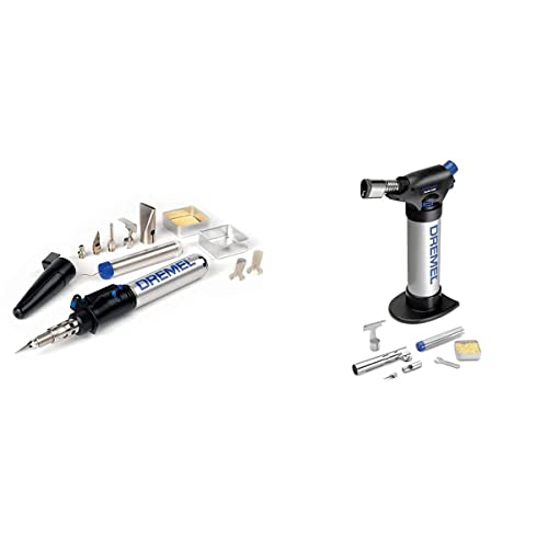 Dremel 2200 VersaFlame Stationären Brenner - Butangas-Lötlampe, Gasbrenner und Löt-Set mit 4 Zubehören & Dremel 2000 VersaTip Lötkolben - Brennkolben und Löt-Set (mit 6 Wechselspitzen) von DREMEL