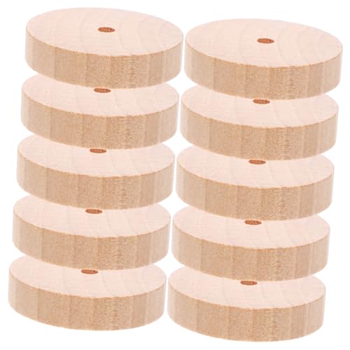 10St Log-Rad Bastelzubehör Auto Rampe Spielzeug unfertige Plattenräder DIY-Modellautos kinder bastelset bastelmaterial für kinder Bastelräder aus Holz Modell mit Holzrädern hölzern DRESSOOS von DRESSOOS