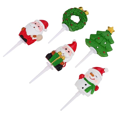 5St Add- zum Dekorieren von Kuchen Cupcake-Topper für Weihnachten Weihnachtsfondant weihnachtsdeko weihnachtsmotiv Kuchendekor aus Harz weihnachtskuchen topper DRESSOOS von DRESSOOS