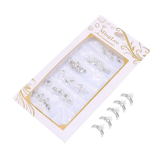 DRESSOOS 1 Karton 6 Nail-art-zubehör Nagelkunst Mit Strass Nailart-strasssteine 3d-nagelkunst Nagel Charms Ab Strasssteine ​​für Nägel Retro-dekor 3d-nagelanhänger Diy-dekoration Silver von DRESSOOS