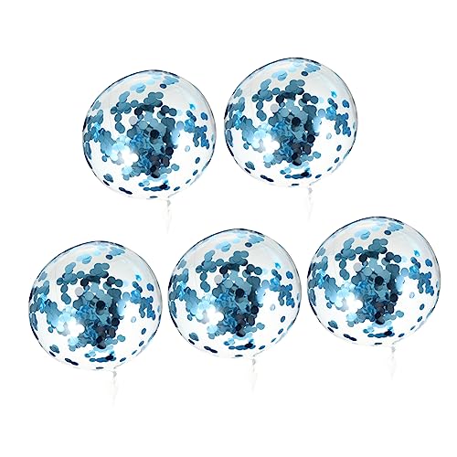 DRESSOOS 1 Satz 5 Stk Bobo-ball Hochzeit Konfetti-ballon Partyballons Geburtstagsballon Blasendekorationen Konfetti-blase Glitzerballons Klare Blasenballons Transparenter Ballon Blue Pvc von DRESSOOS