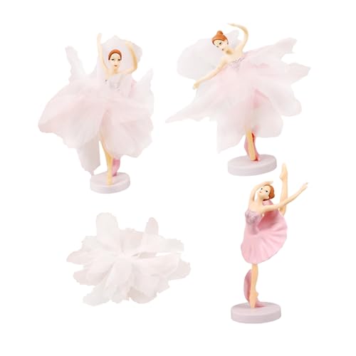 DRESSOOS 1 Satz 6 Stk Ballettmädchen-ornamente Encanto Für Tänzer Ballerina-mittelstück Ballett Tortenaufsatz Puppenhauszubehör Kuchen Thematisiert Dekorationen Taufe Rosa Plastik von DRESSOOS