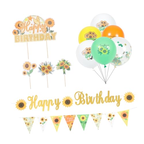 DRESSOOS 1 Satz Ballonanzug Jubiläum Girlande Sonnenblumen-Banner Geburtstagsbanner party ballons partyballons Luftballons für Geburtstagsfeiern Kuchendekorationen Emulsion Yellow von DRESSOOS