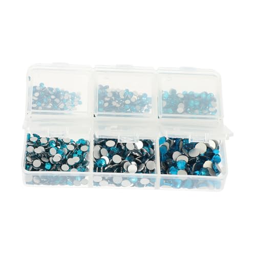 DRESSOOS 1 Satz Flache Strass-Accessoires Maniküre-Perlen-Verzierung Maniküre-Charme schwarze Strasssteine Schmuckset bastelzeug craft strass nagelhandwerk Nail-Art-Handwerk Glas Blue von DRESSOOS