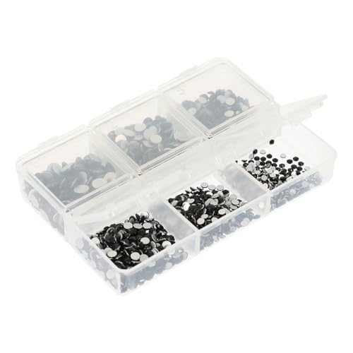 DRESSOOS 1 Satz Flache Strass-accessoires Strass Nagelhandwerk Nagel Charms Flatback-strasssteine ​​für Nägel Paillettenbesatz Schwarzer Schmuck Nagelaufkleber Schwarze Nägel Black Glas von DRESSOOS