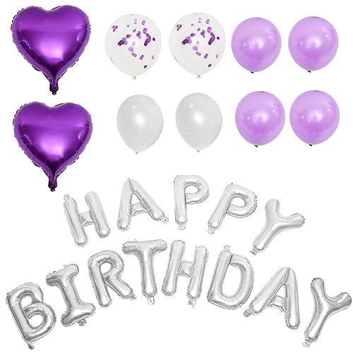 DRESSOOS 1 Satz Geburtstagsballon-set Roségoldenes Alles Zum Geburtstagsbanner Geburtstag Letzter Ballon Geburtstagsfeier Ballon Blumengirlandendekorationen Emulsion Violett von DRESSOOS