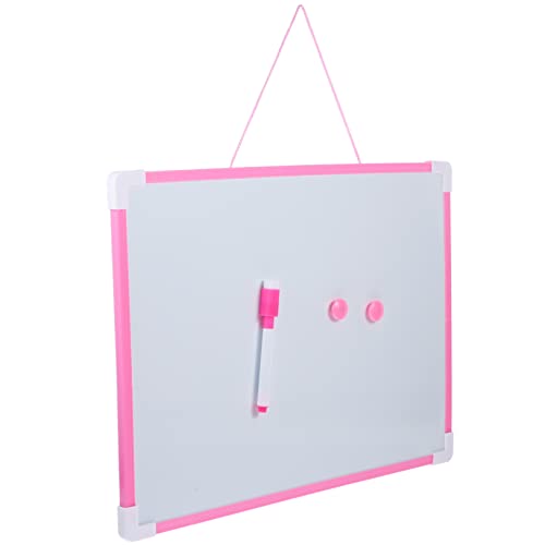 DRESSOOS 1 Satz Hängetafel Kindertafel Staffelei doppelseitig Nachricht kinder schreibtafel zeichenpad kinder deko Whiteboard Zeichenbrett mit Magnetstift Notiztafel für die Schule PVC Rosa von DRESSOOS