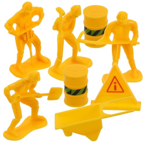 DRESSOOS 1 Satz Konstruierte Kuchendekoration Miniatur-arbeiterfiguren Mini-bauarbeiterstatue Mini-bauarbeiter-dekoration Mini-bauarbeitermodelle Miniatur-arbeitermodelle Minifigur Plastik von DRESSOOS