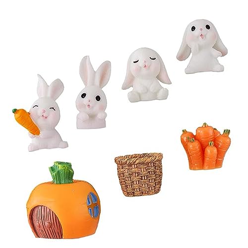 DRESSOOS 1 Satz Kuchendekoration kleine Kaninchenstatue Figur Dekorieren chinesische tierkreistierskulptur Spielzeug cute decor easter decoration Hasen- Mikrolandschaft Hase PVC von DRESSOOS