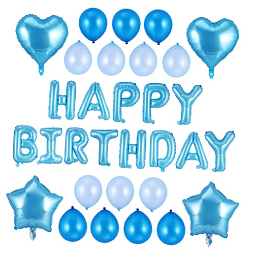 DRESSOOS 1 Set Geburtstagsballons Deko Set Happy Birthday Luftballons Und Buchstabenballon Banner Für Partydekoration Blaues Design Für Geburtstagsfeier Und Besondere Anlässe von DRESSOOS