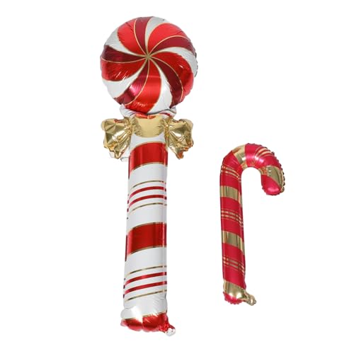 DRESSOOS 1 Set Weihnachts Süßigkeitsballons Süßigkeiten Sticks Weihnachtsspielzeug Ballon Süßigkeiten Dekor Party Dekor Aufblasbare Ballon Dekoration Aufblasbarer Weihnachtsballon von DRESSOOS