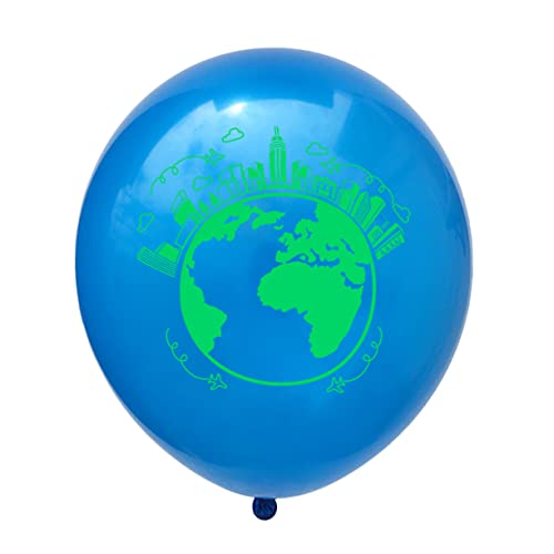 DRESSOOS 10 Stück 12 Latexballons Erde Ballons goldene Konfettiballons Fotokabinen-Ballon Heliumballons deckenverkleidung dekoringe glitters Partyballons Ballondekoration Blue von DRESSOOS