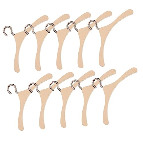 DRESSOOS 10 Stück Miniatur Puppen Kleiderbügel Aus Holz Hochwertige Mini Kleiderbügel Für Puppen Und Puppenhäuser Ideal Zubehör Für Kleidung Und Spielzeug Für ädchen von DRESSOOS