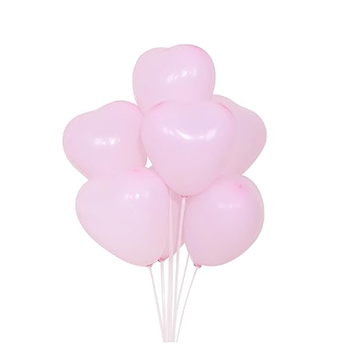 DRESSOOS 100 Stück Rosa Latex Herzballons Einfarbige Dekorationsballons Für Romantische Hochzeiten Valentinstag Und Partys Hochwertige Luftballons Für Stimmungsvolle Deko von DRESSOOS