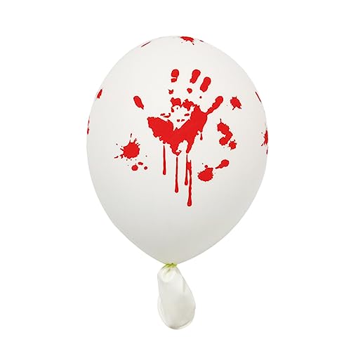 DRESSOOS 12 Stück 12 Zoll Latexballon Halloween Party Ballon Mit Blut Handdruck Gruselige Deko Für Halloween Feiern Partyzubehör Für Kinder Und Erwachsene von DRESSOOS