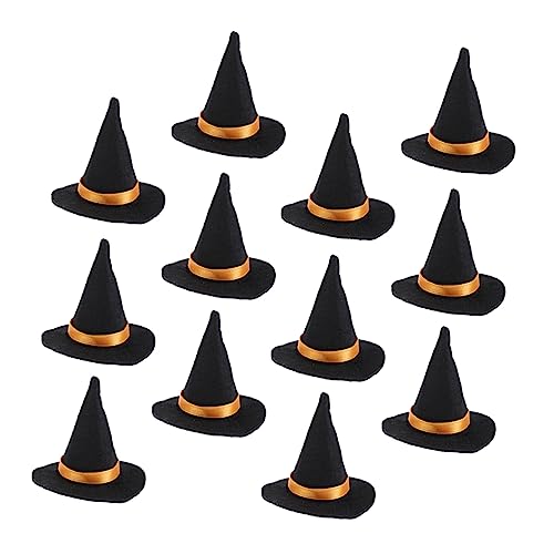 DRESSOOS 12 Stück Halloween Mini Hexenhut Weinflaschenaufsätze Dekorative Flaschendekoration Für Halloween Partys Perfektes Halloween Zubehör Für Ihre Feierlichkeiten von DRESSOOS