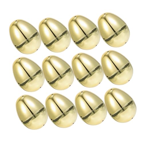 DRESSOOS 12 Stück Kunststoffbehälter Kunststoff Eier Goldene Kunststoff Ostereier Metallische Ostereier Osterei Aus Kunststoff Goldene Eier Kunststoff Osterei Goldener von DRESSOOS