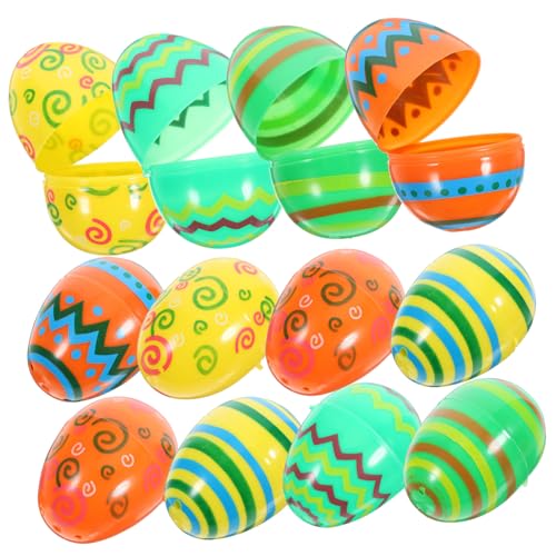 DRESSOOS 12St Osterei Snack-Dekoration Münze goldene Eier Füllbonbons Eier Dekorationen mehrere fillable easter eggs eierfarben ostern Osterpartydekor osterparty gefallen Plastik von DRESSOOS