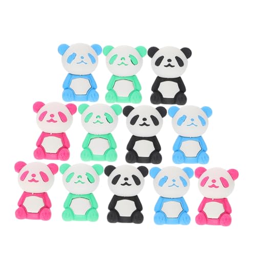 DRESSOOS 16 Stück Bunte Cartoon Radiergummis Für Tierische Designs Mit Pandas Ideales Für Bastel Und Malprojekte Zufällige Farben Für Kreative Raumdekoration von DRESSOOS