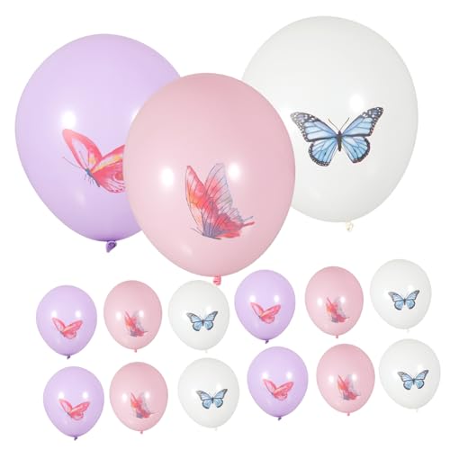 DRESSOOS 18 Stück Bunte Schmetterlinge Luftballons Geburtstagsdekoration Latexballons Für Babyparty Und Feier Requisiten Für Partyszene Und Dekoration von DRESSOOS