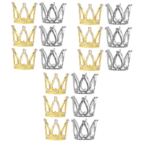 DRESSOOS 18 Stück Krone Kuchen Dekorieren Kuchen Diamant Kuchen Krone Tiara Kuchen Ornament Geburtstag Kuchen Dekorationen Kuchen Perle Dekorative Kuchen Hochzeitstorte Ornament Mini Tiara von DRESSOOS