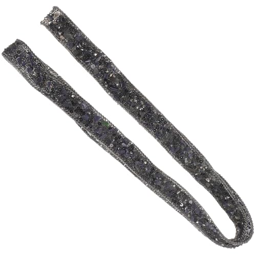 DRESSOOS 1Stk Bohrstange Kuchen Topper Bastelmaterial Band für Perlenbesatz gehäkelte Spitzenbesatz Glitzerband Strassband Glitzer-Diamant-Gürtel Diamantbesatzband DIY Gurtband Harz Black von DRESSOOS