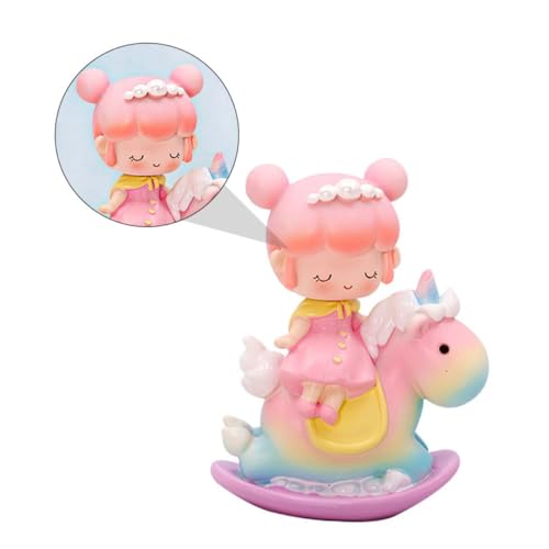 DRESSOOS 1Stk Einhorn-Prinzessin Cupcake-Dekorationen Tortenaufleger für die Hochzeit Figur unicorn tortendeko unicorn cake decoration Kuchen Einhorn Dekoration Kuchenverzierungen Harz von DRESSOOS