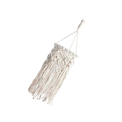 DRESSOOS 1Stk Lampenschirm Herbstdeko Rattan-Pendelleuchten rustikale Laterne Wohnkultur Boho Makramee Retro Styles Home Decor hausdeko hängende Lampenabdeckung Lichtschatten Baumwolle Weiß von DRESSOOS