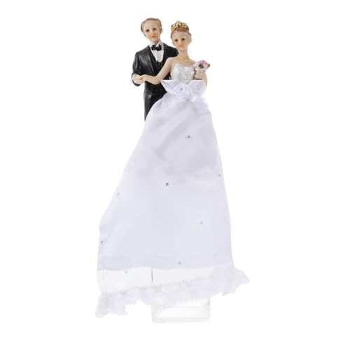 DRESSOOS 1stk Hochzeitscharakter Dekoration Kuchenverzierung Braut Bräutigam Figuren Hochzeitspaar-statue Paargeschenke Hochzeitstorte-ornament Braut Bräutigam Kuchen Figur Stoff von DRESSOOS