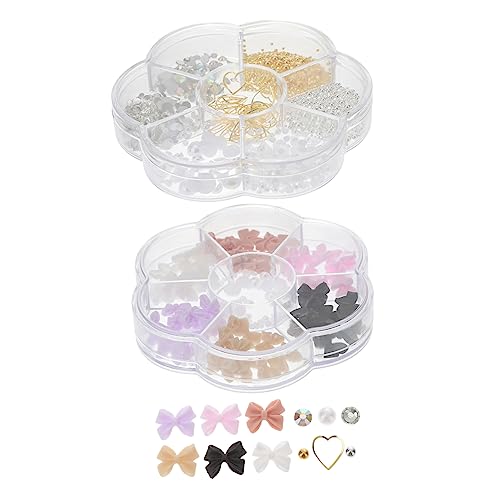 DRESSOOS 2 Boxen 3D Nagelkunst Zubehör Nagelzubehör Diamanten Für Nägel Gesicht Edelsteine Aufkleber Für Nägel Gesichtsschmuck Nagelaufkleber Make Up Aufkleber Nageldiamanten von DRESSOOS