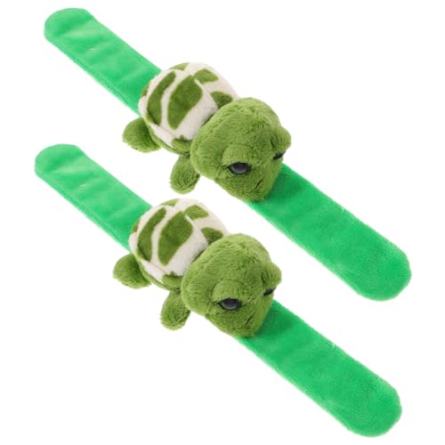 DRESSOOS 2 Stück Schnapparmband Mit Tiermotiv üschschildkröte Lustiges Slap Armband Spielzeug Partygeschenk Für Kinder Freundschaftsarmband Bunt von DRESSOOS