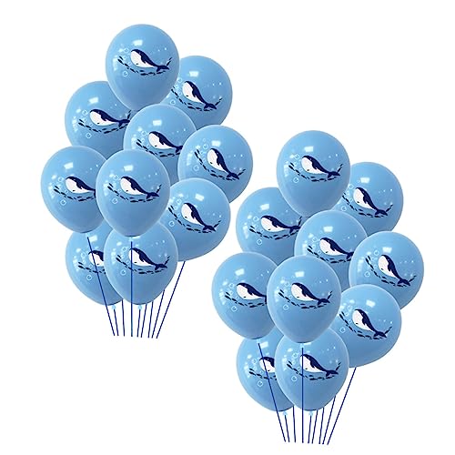 DRESSOOS 20 Stück Luftballons Unter Dem Meer Party Dekorationen Ballon Wal Party Ornamente Blaue Emulsion von DRESSOOS