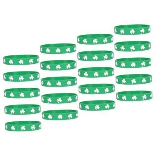 DRESSOOS 20St Kleeblatt-Armband dekorative Armbänder Silikonarmbänder Männer-Frauen-Armband elastisches Silikonarmband Festival-Armbänder st patricks day armbänder Partygeschenk Kieselgel von DRESSOOS