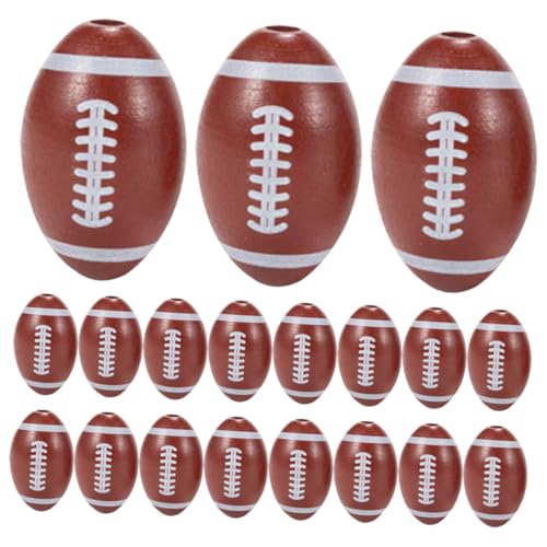 DRESSOOS 20St große Lochperle Spiel Jumbo Sport lose Perlen Fußball-Partygeschenke american football Amerikanischer Football Fußballperlen Schmuckherstellung aus Perlen Lotusbaum Brown von DRESSOOS