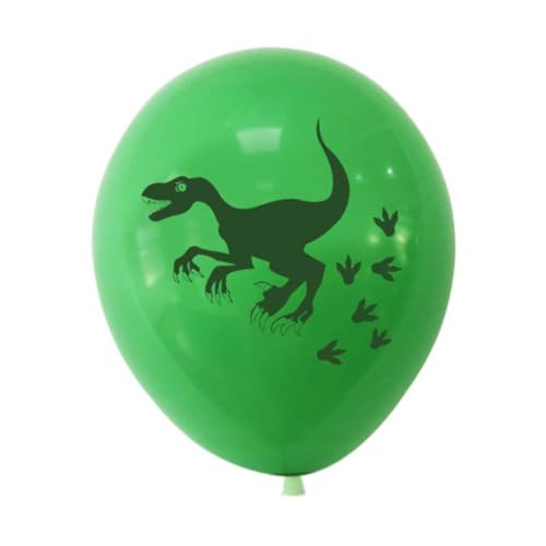 DRESSOOS 24 Zoll Schöne Latexballons Mit Dinosauriermuster Set Grün Geburtstagsparty Zubehör Layout Dekoration Dino Ballons von DRESSOOS