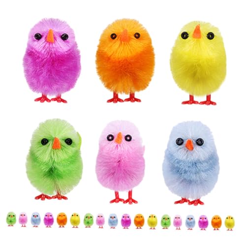 DRESSOOS 24St Deko- für Küken easter chicks osterbastelei chicken toy Puppenhaus-Ornament Halloween-Puppenhaus-Miniaturen spielzeuge gefülltes Küken-Modell Fuzzy Küken Ostern Samt von DRESSOOS