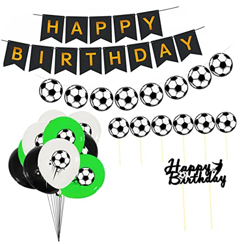 DRESSOOS 27 Luftballons Mit Fußballmotiv 12 Zoll Latex Geburtstagsluftballons Für Fußball Geburtstag Party Deko Pokal Deko Taufe Luftballons von DRESSOOS