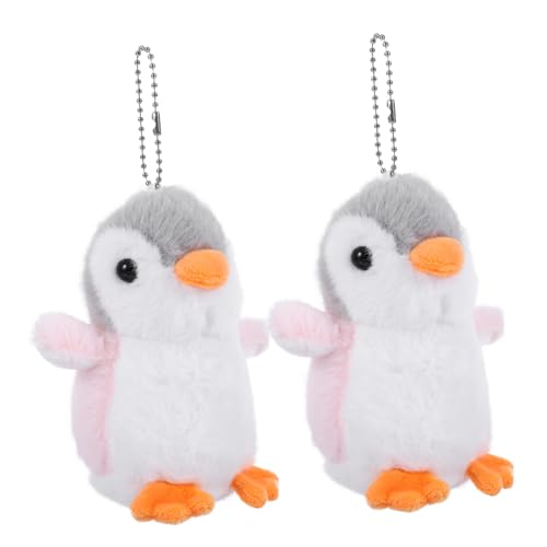 DRESSOOS 2St Pinguin-Puppe-Anhänger Plüsch-Anhänger Halter Plüsch zum Aufhängen pinguin schlüsselanhänger pinguin kopfkissen spielzeug Schlüsseldekor Plüsch-Schlüsselanhänger Rosa von DRESSOOS