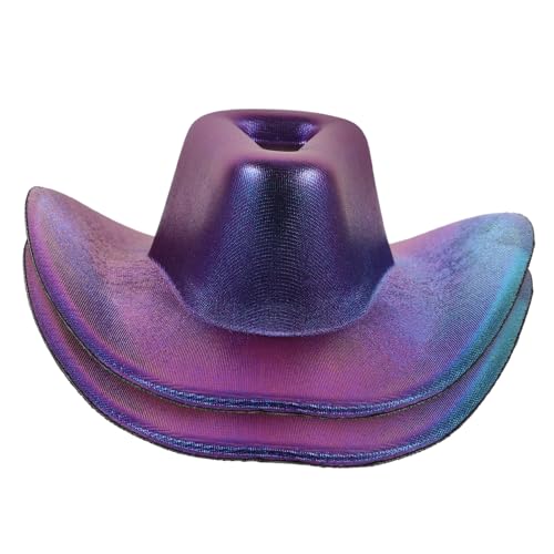 DRESSOOS 2st Mini-cowboyhut Spielzeug Puppenhüte Selber Machen Austauschbare Mini-hüte Diy-zubehör Kleine Hüte Zum Basteln Dekorative Miniaturhüte Kleine Hüte Basteln Violett Plastik von DRESSOOS