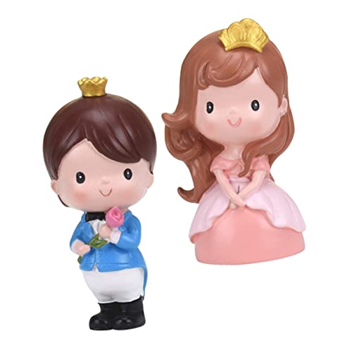 DRESSOOS 2st Prinzessin Prinz Ornament Prinz Figur Hochzeitstorte Einfügen Prinzessin Puppenfiguren Schmuckstücke Zum Dekorieren Von Kuchen Braut- Und Bräutigamfiguren Andenken Puppen Harz von DRESSOOS