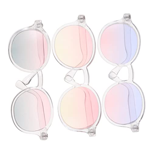 DRESSOOS 3st 6 Punkte Puppenbrille Bunte Sonnenbrille -Puppen Sonnenbrille Für Puppe Kostümbrille Puppe Verkleidet Brille Farbige Brille Klare Gläser Bunte Gläser Plastik von DRESSOOS